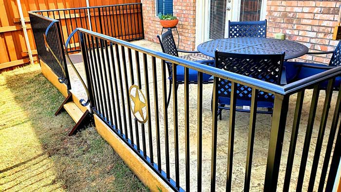 Patio with custom railing